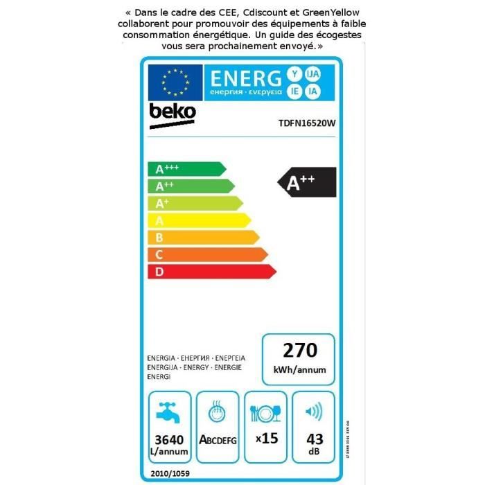  TDFN16520W - Lave vaisselle posable - 15 couverts2